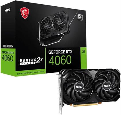 VGA MSI RTX 4060 VENTUS 2X BLACK OC EDITION 8GB GDDR6 3*DP