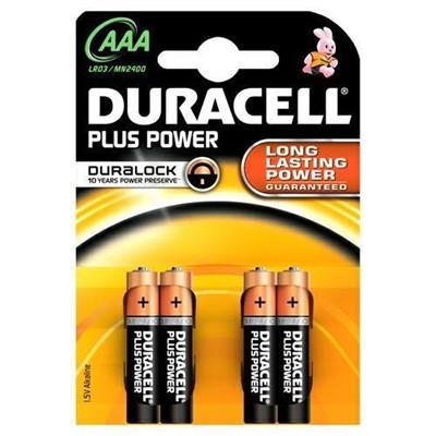 Batteria mini stilo Duracell AAA MN2400 Plus conf. 4 pezzi