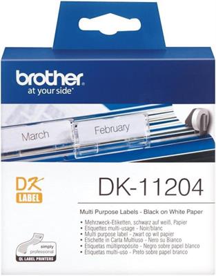 Brother DK-11204 Etichette multiuso 17x54 mm Nero su bianco