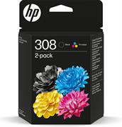 Cartucce HP 308 multipack nero+colore resa 160 nero 120 col.